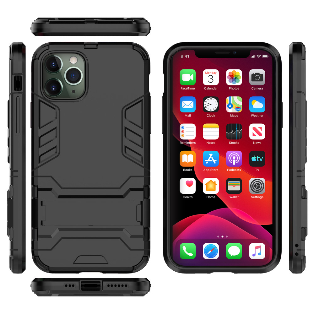 Slim Armour Tough Shockproof Case & Stand for Apple iPhone 11 Pro - Black
